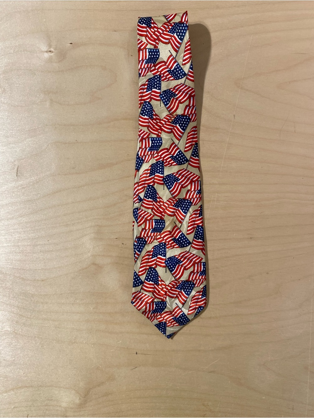 A. Rogers Men's Patriotic Flag Print Tie in Red, Blue, Cream (V)
